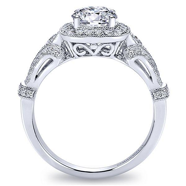engagement 1 42cttw vintage style halo round diamond engagement ring