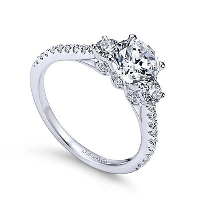 ENGAGEMENT - 1.45cttw 3-Stone Plus Prong Set Round Diamond Engagement Ring