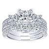 ENGAGEMENT - 1.50cttw 3-Stone Plus Diamond Engagement Ring With Pave Diamond Set Basket Heads