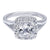 Cushion Cut Halo Diamond Ring 14K White Gold .47Cttw 143A