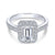 Bead Set Halo Emerald Cut Diamond Ring .49Cttw 14K Gold 83A