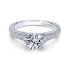 ENGAGEMENT - 1.50cttw Graduated Round Diamond Engagement Ring With Engraved Shank