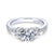 3-Stone Plus Diamond Engagement Ring .52Cttw 14K White Gold 3A