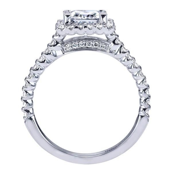 Princess Cut Halo Prong Set Diamond Ring .44Cttw 14K Gold 67A