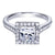 Princess Cut Bead Set Side Diamond Ring .48Cttw 14K Gold 65A