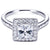 Princess Cut Bead Set Side Diamond Ring .52Cttw 14K Gold  66A