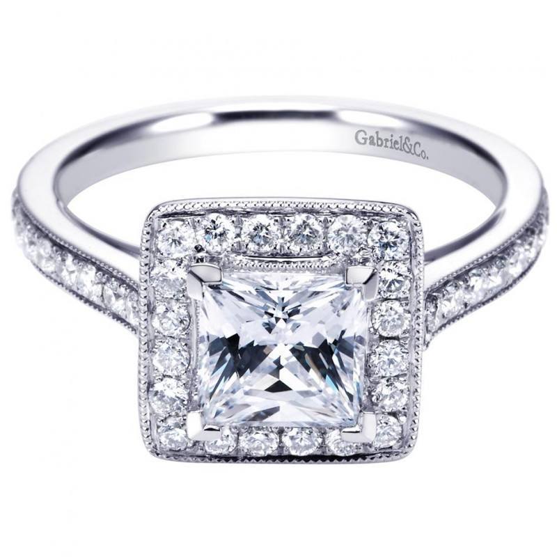Princess Cut Double Halo Engagement Ring | Ouros Jewels