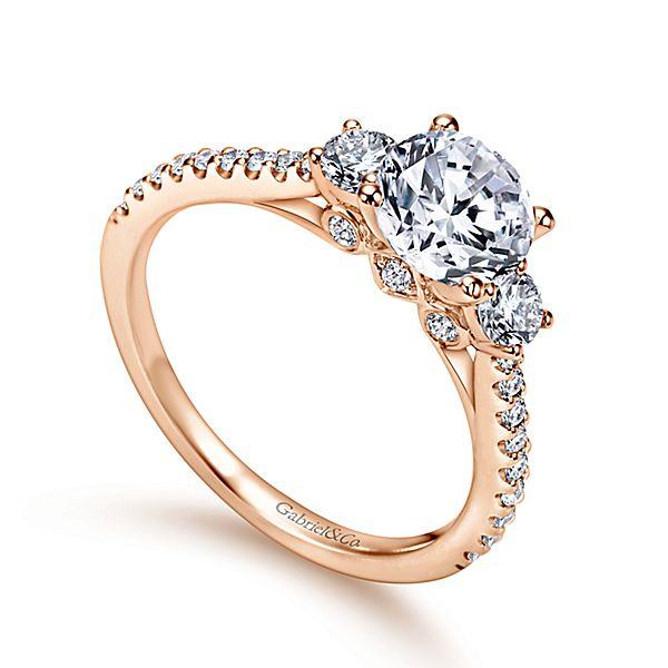 Rose gold ring with 3 diamonds Clearance