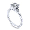 Round Twisted Shank Diamond Ring .12 Cttw 14K White Gold 195A