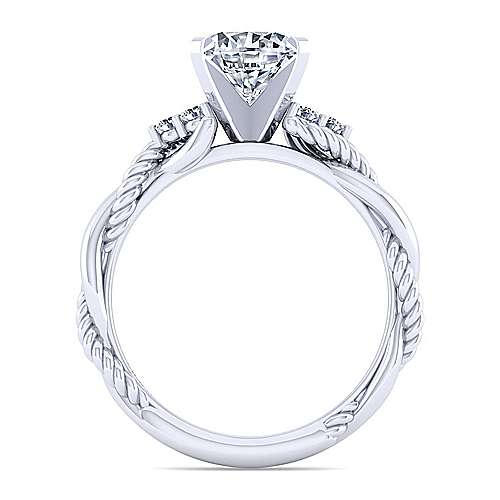 Round Twisted Shank Diamond Ring .12 Cttw 14K White Gold 195A