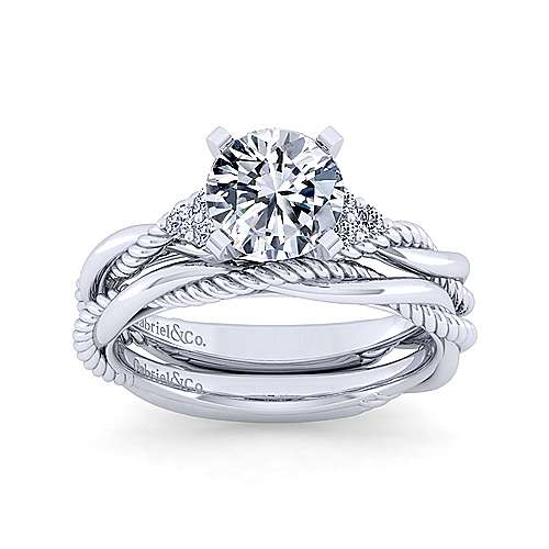 Madison Solitaire Twisted Band Engagement Ring (setting only) - Soha Diamond  Co.™
