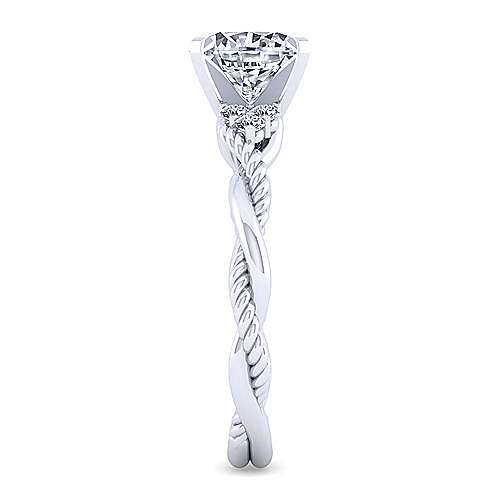Round Twisted Shank Diamond Ring .12 Cttw 14K White Gold 195A
