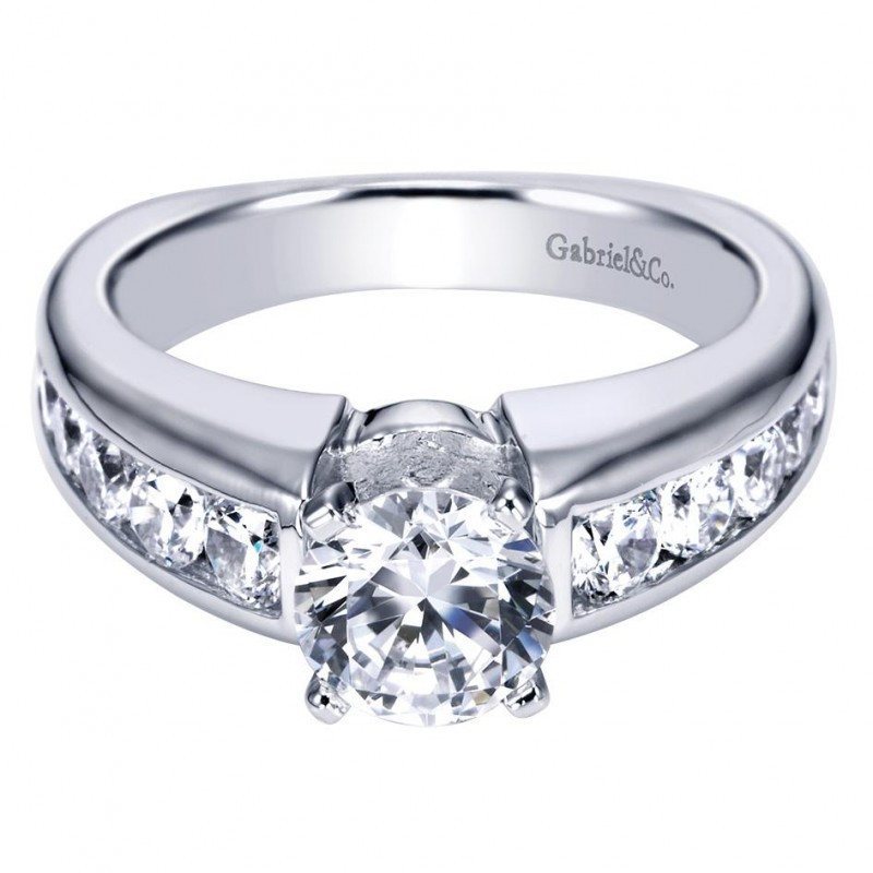 ENGAGEMENT - 2.05cttw Graduated Channel Set Round Diamond Engagement Ring