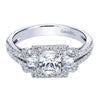 ENGAGEMENT - 2.15cttw 3-Stone Princess Cut Diamond Engagement Ring With Pave Set Diamond Frame