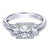 3-Stone Princess Cut Pave Frame Diamond Ring .84Cttw 14K Gold