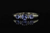 Estate Ring - Estate 14K White Gold Tanzanite 3-Stone Ring With Diamond Accents