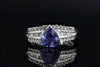 Estate Ring - Estate 14K White Gold Trillion Tanzanite Fashion Ring With Diamond Accents