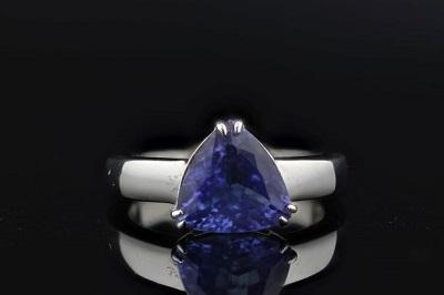 Estate Ring - Estate 14K White Gold Trillion Tanzanite Ring