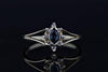Estate Ring - Estate 14K Yellow Gold Blue Sapphire Marquise & Diamond Cluster Ring
