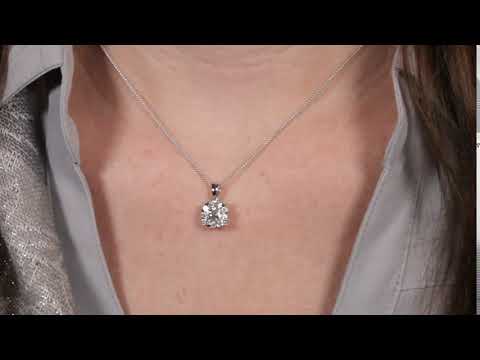 Uni Round Cluster Diamond Necklace 1/4 Cttw 14K White Gold