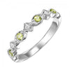 JEWELRY - 10k White Gold Diamond And Peridot Channel Set Birthstone Ring