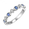 JEWELRY - 10k White Gold Diamond And Sapphire Birthstone Ring