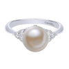 JEWELRY - 14k White Gold Classic Pearl And Diamond Cluster Ring