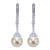 Diamond And Pearl Vintage Style Drop Earrings 14K White Gold