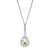 Pearl And Diamond Vintage Drop Necklace 14K White Gold