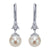 Pearl And Diamond Vintage Style Earrings 14K White Gold