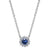 Sapphire And Diamond Halo Style Necklace 14k White Gold