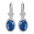 Sapphire and Diamond Oval Drop Earrings 14K White Gold
