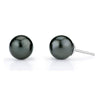 JEWELRY - 6mm Black Akoya Saltwater Pearl Stud Earrings Set In 14k White Gold