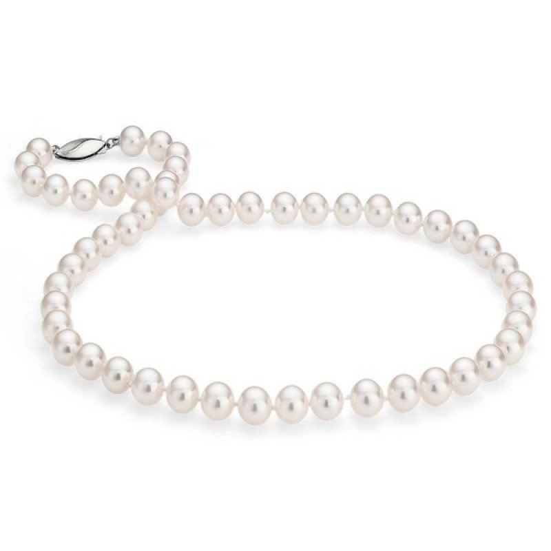 JEWELRY - 6mm Cultured Freshwater White Pearl Necklace "A" Quality