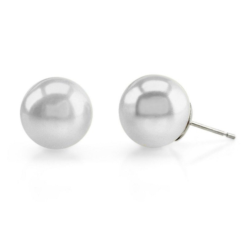JEWELRY - 7mm Akoya Saltwater Pearl Stud Earrings Set In 14k White Gold