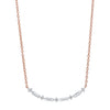 Necklace - 10k Two-Tone Rose Gold 1/4cttw Baguette And Round Diamond Bar Necklace