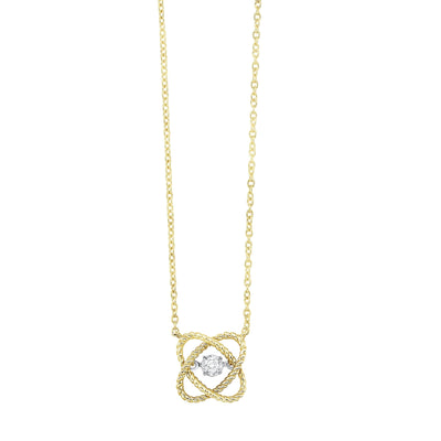 Necklace - 10K Yellow Gold 1/20cttw Diamond Love's Crossing Rhythm Of Love Necklace