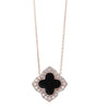 Necklace - 14k Rose Gold .25cttw Diamond & Black Onyx Pendant Necklace