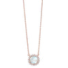 Necklace - 14K Rose Gold Diamond And Mother Of Pearl Circle Necklace