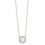 Mother Of Pearl Circle Diamond Necklace 14K Rose Gold