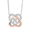 NECKLACES - 10K Love's Crossing Rose And White Gold 1/12cttw Diamond Necklace