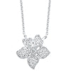 NECKLACES - 10k White Gold 1/5cttw Diamond Flower Pendant Necklace