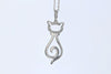 NECKLACES - 10K White Gold Pave Diamond Cat Pendant Necklace