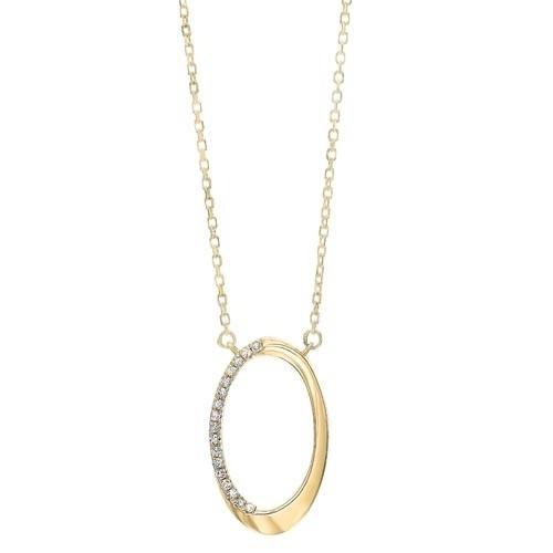 NECKLACES - 10k Yellow Gold .05cttw Diamond Pendant Necklace