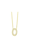 NECKLACES - 10K Yellow Gold 1.00cttw Diamond Oval Pendant Necklace