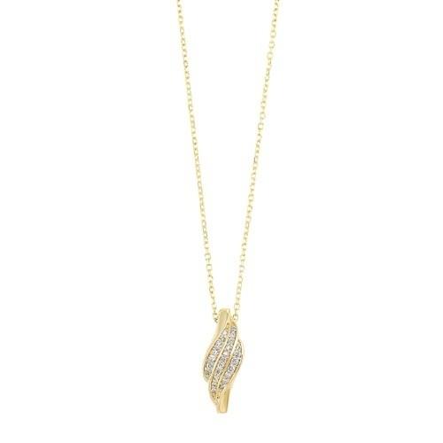 NECKLACES - 10k Yellow Gold .10cttw Diamond Pendant Necklace