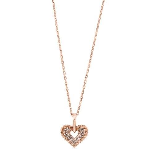 NECKLACES - 14k Rose Gold .05cttw Diamond Heart Shape Pendant Necklace