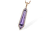 NECKLACES - 14K Rose Gold Diamond And Amethyst Freeform Halo Necklace