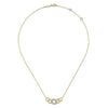 2-Tone Braided Link Diamond And Gold Necklace 14K Gold