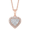 2-Tone Pave Set Diamond Heart Necklace 1/4 Cttw 14K Gold